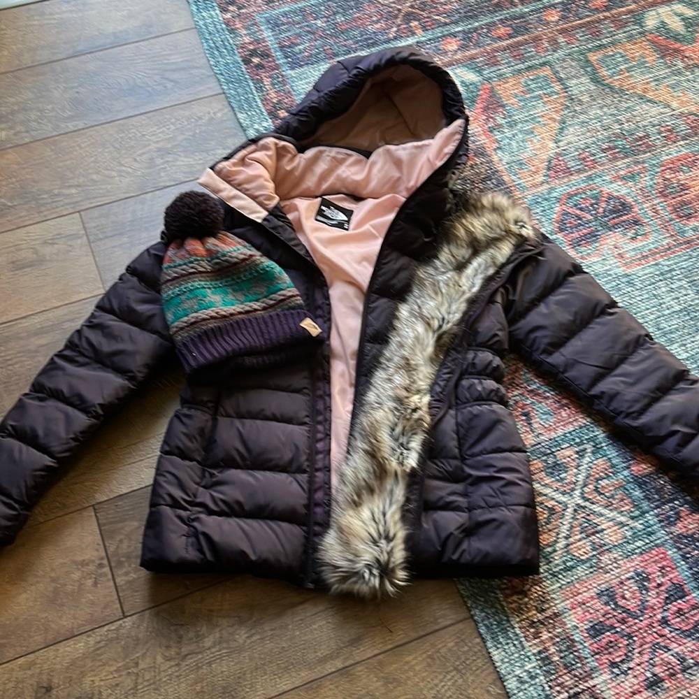 North Face | Hooded Parka with Removable Fur Trim Hood & Matching Hat